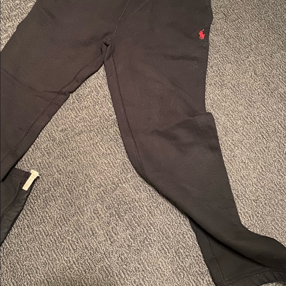 Black polo fleece sweatpants